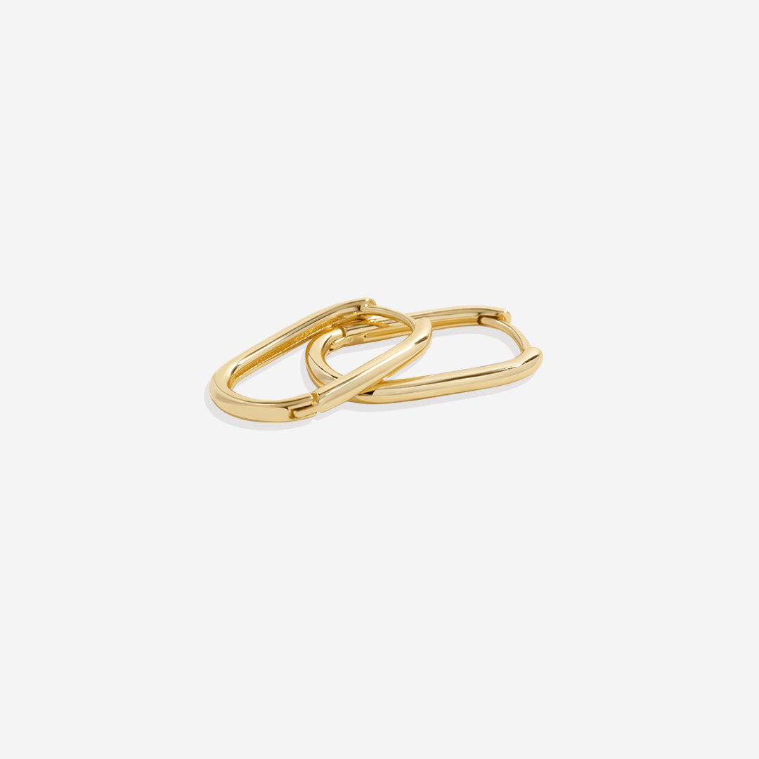Mint & Lily Retro Box Huggie Hoop Earrings