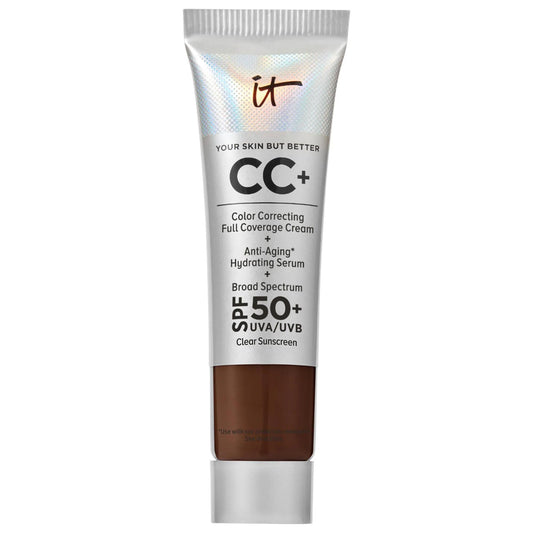 IT Cosmetics CC+ Cream Full Coverage Foundation SPF 50+: Hydrating Color Correcting Cream for Acne, Redness, and Wrinkle Coverage
