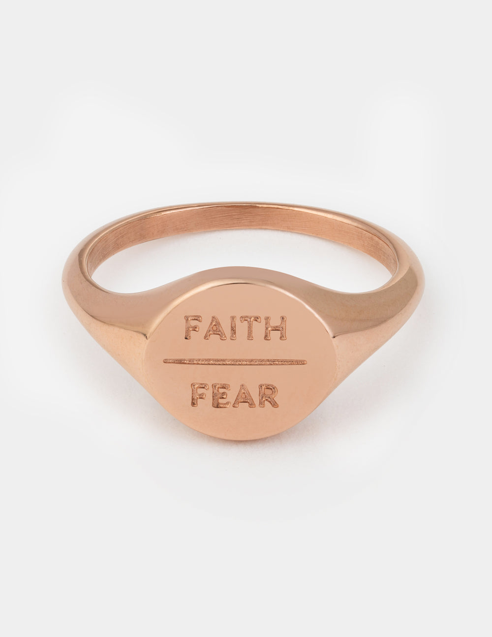 Elevated Faith Rose Gold Faith Over Fear Ring
