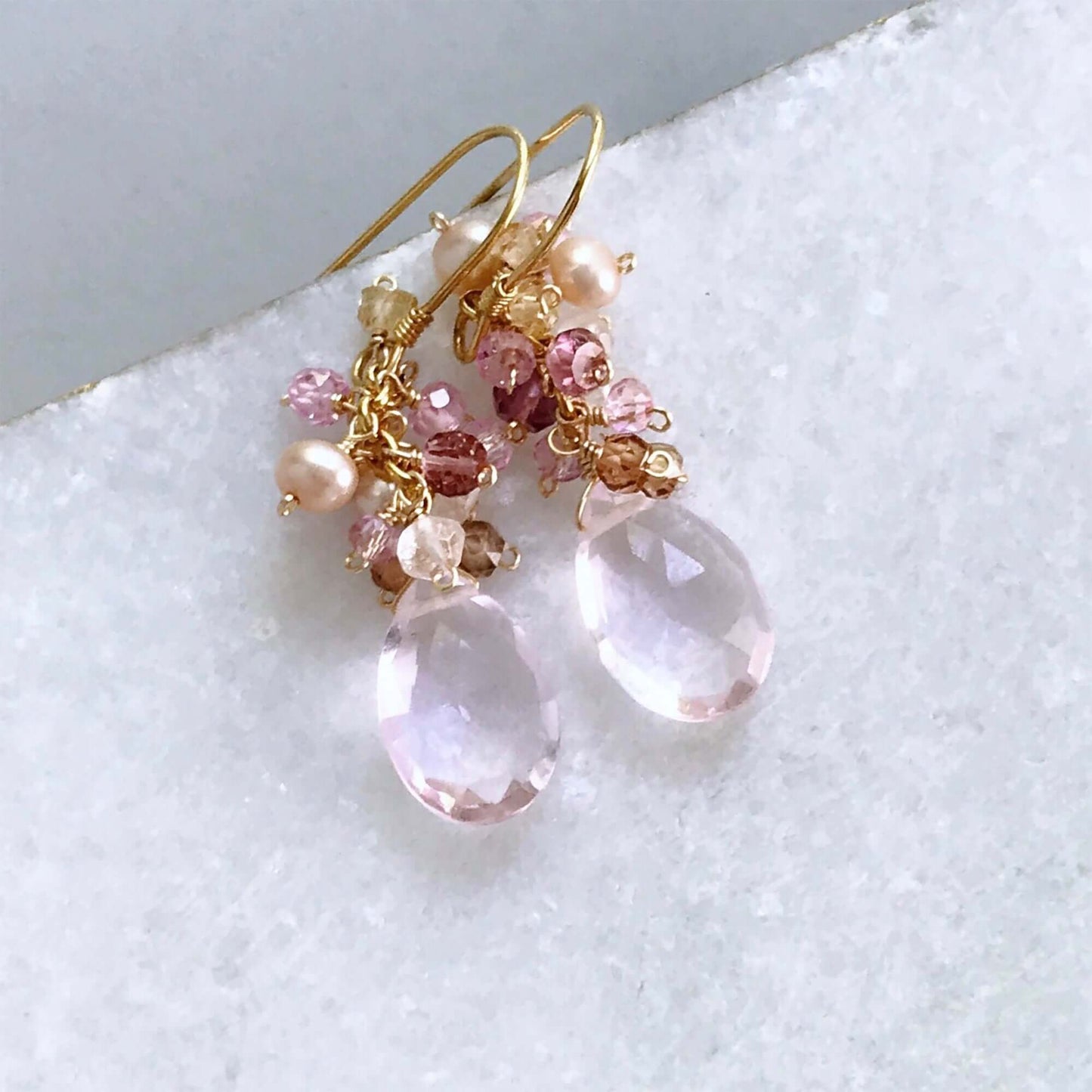 Peridot Quartz Bala Earrings