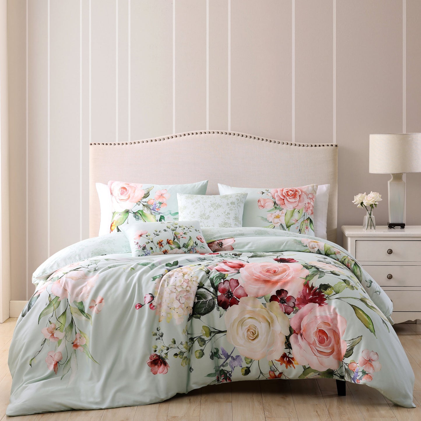 Misty Green / Rose Floral-