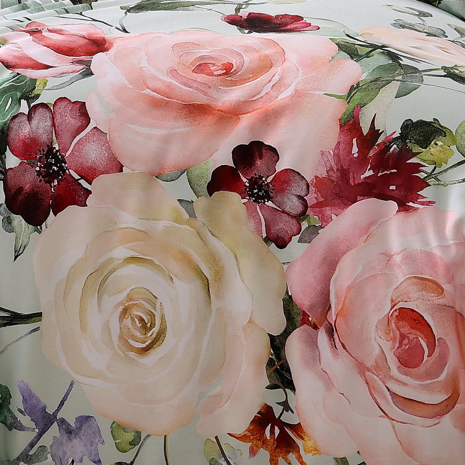 Misty Green / Rose Floral-