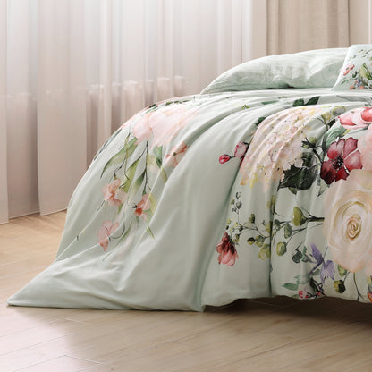 Misty Green / Rose Floral-
