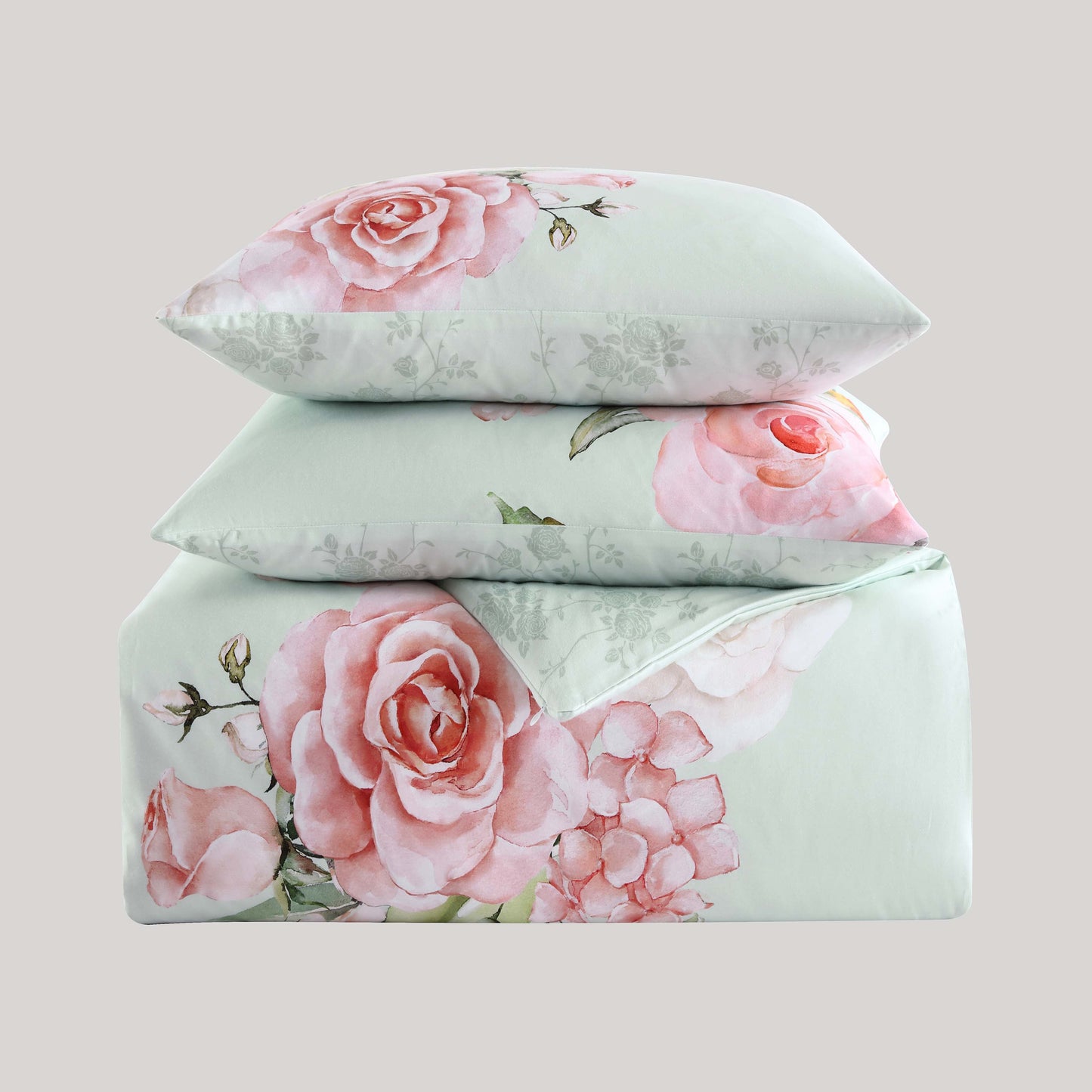 Misty Green / Rose Floral-