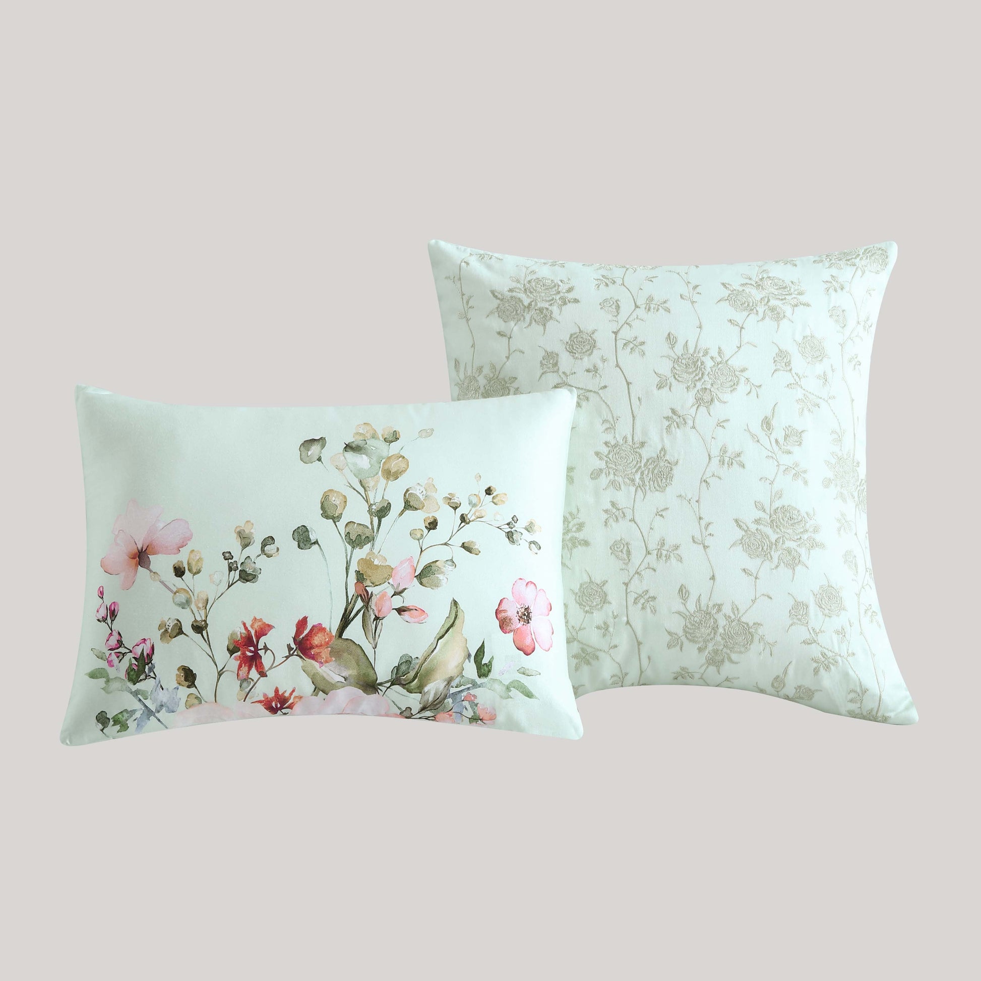 Misty Green / Rose Floral-