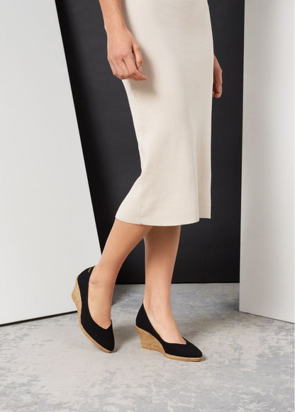 Roses Canvas V Cut Espadrille Wedges by Viscata