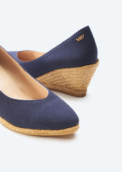 Roses Canvas V Cut Espadrille Wedges by Viscata