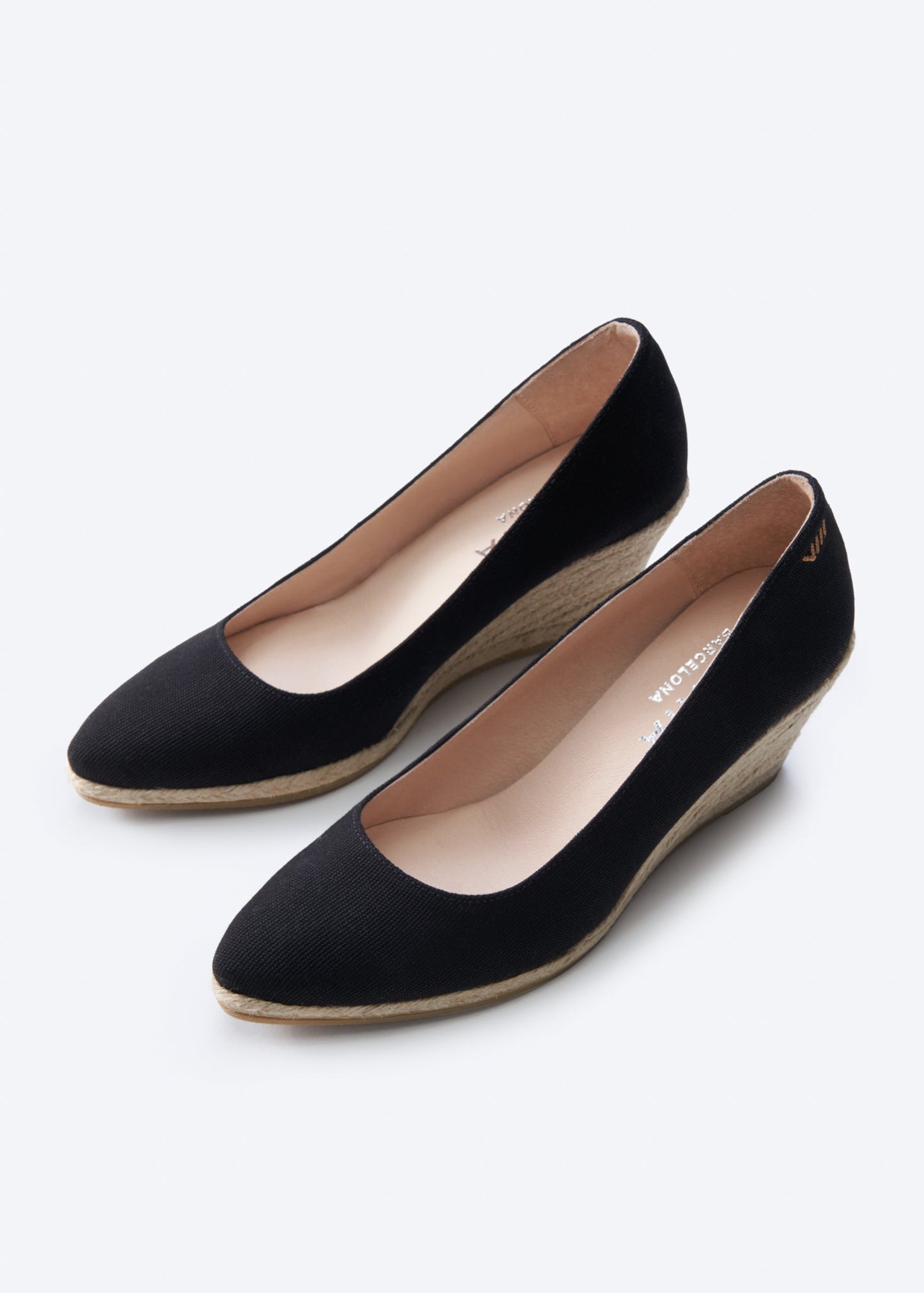 Roses Canvas U Cut Espadrille Wedges by Viscata