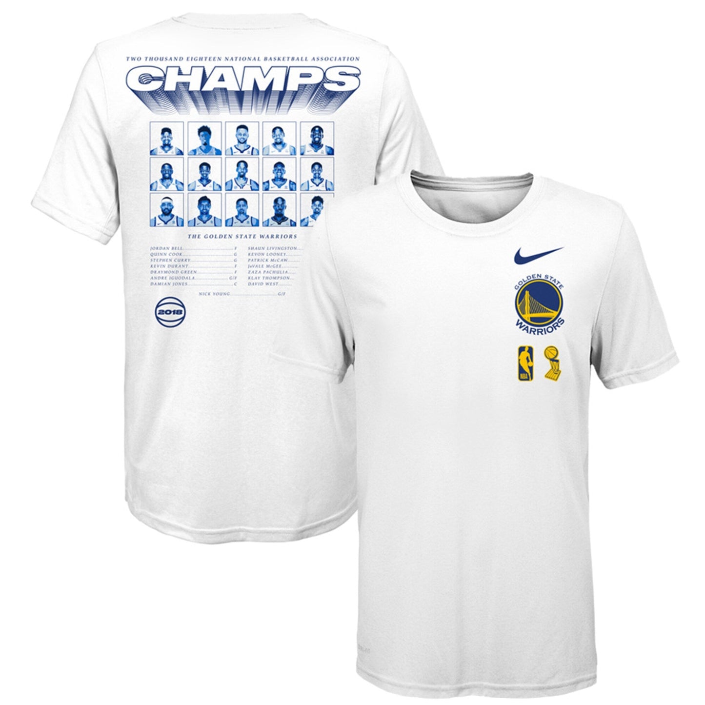 Nike Youth NBA Gsw 2018 NBA Champs Tee T-Shirts
