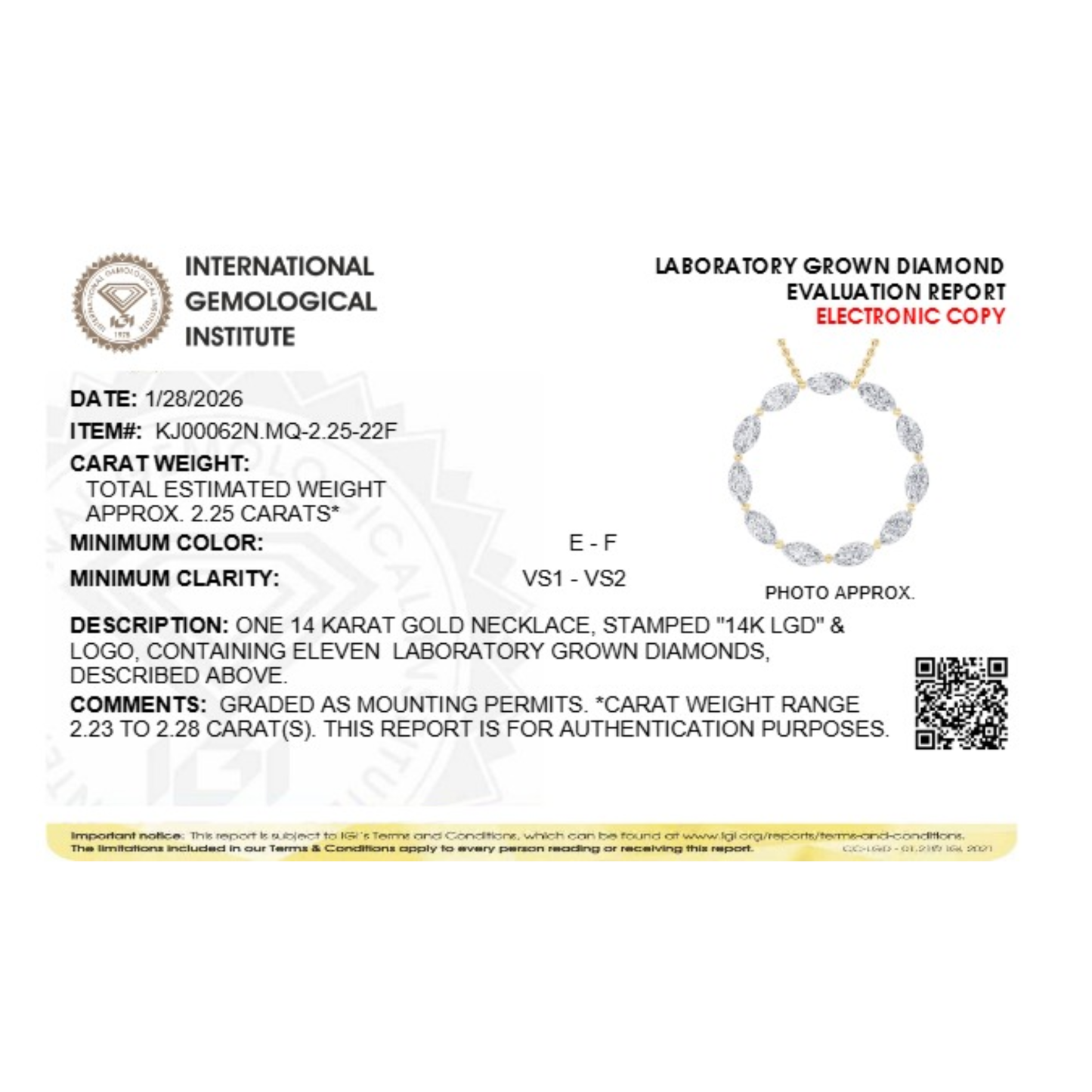 2.25 Ct Marquise (F/VS) Lab Grown Diamond Prong 14K Yellow Gold Fancy Open Circle Pendant Necklace