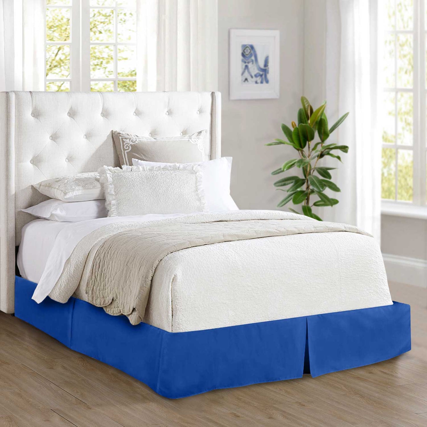 Mocassi 1-Piece Solid Bed Skirt, Quality Design and Expertly Tailored, Luxury 1500 Series Wrinkle & Fade Resistant