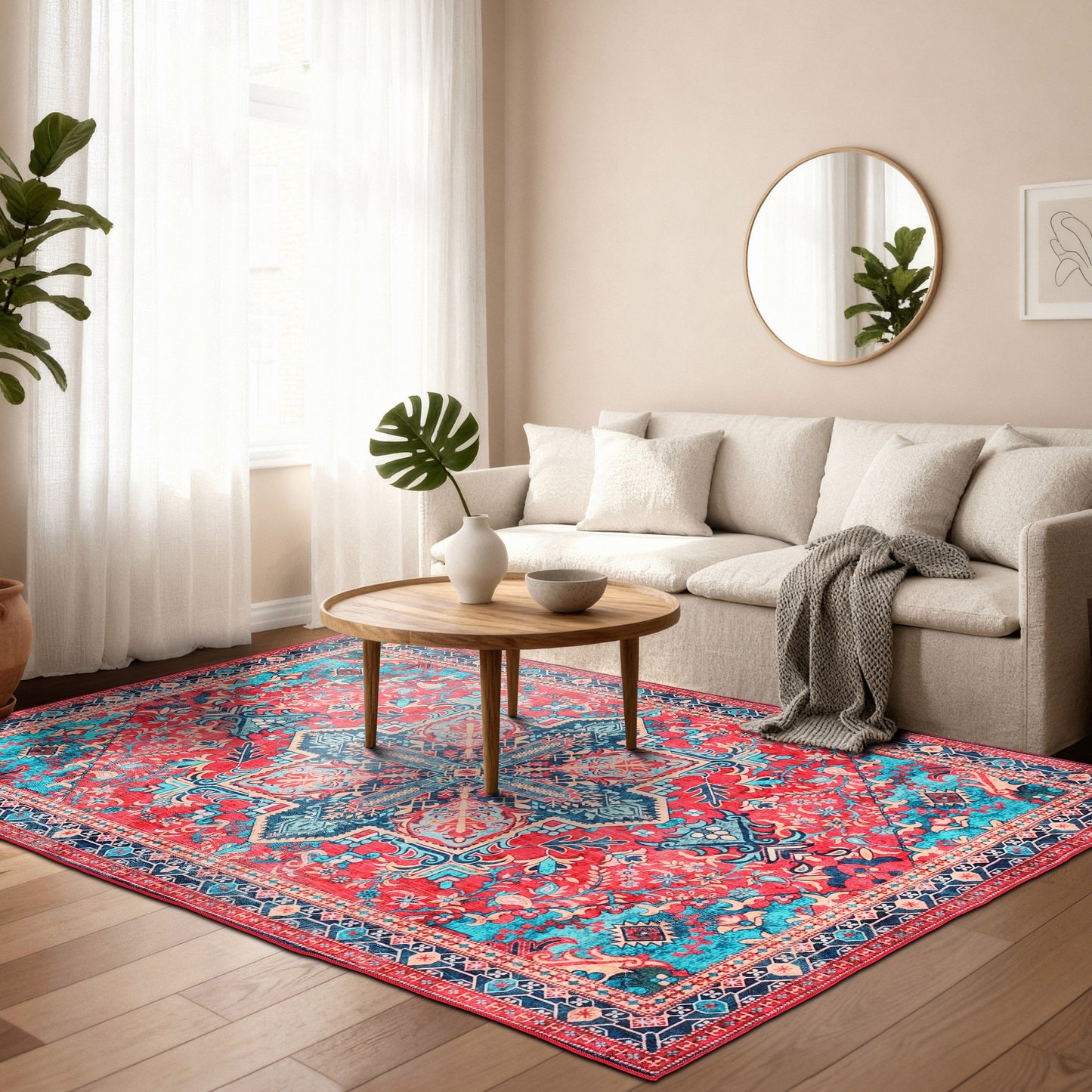 Kathy Ireland Soft Brushed Flannel Washable Rug With Latex Back