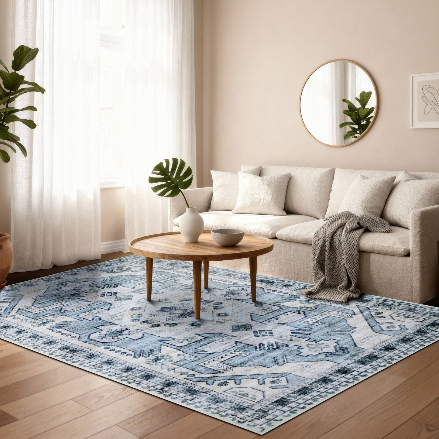 Kathy Ireland Soft Brushed Flannel Washable Rug With Latex Back