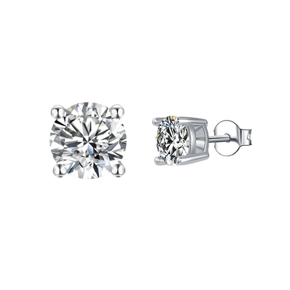 White Moissanite Stud Earrings