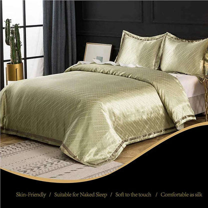 Bamboo Cotton Sateen Silk Bedding Set |Bed Linens, Pillowcase, Duvet Cover