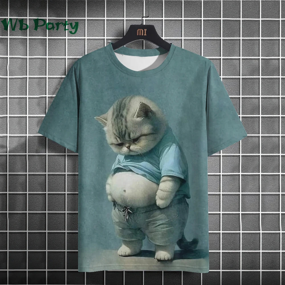 Cat Print T-shirts for Men - Y2K Graphic T-Shirt – Zulily