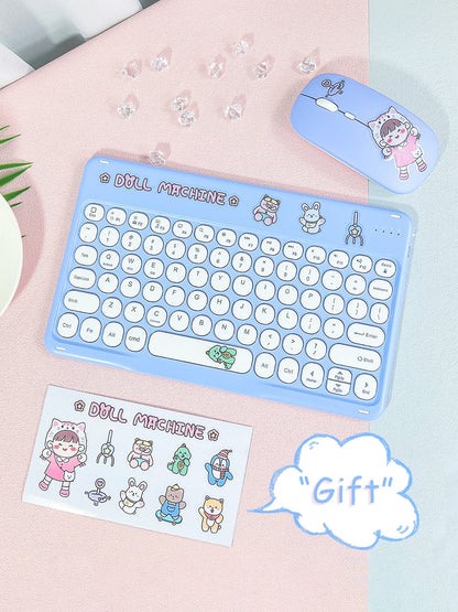 Kawaii Pastel Yellow Wireless iPad Keyboard & Mouse-