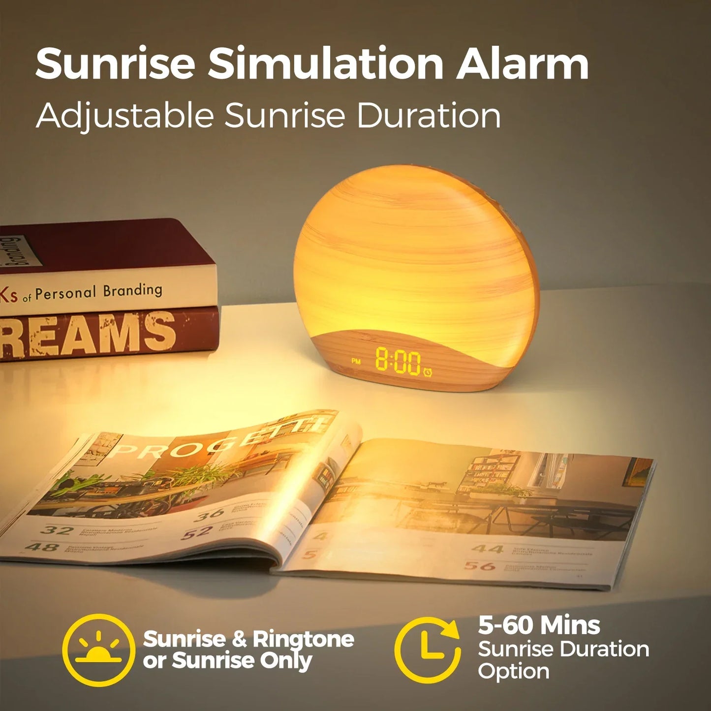Sound machine sunrise alarm clock