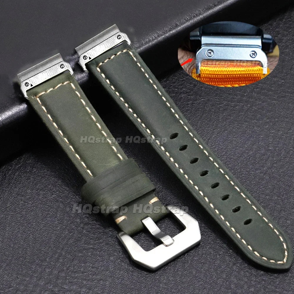 Garmin Vintage Leather Strap - Classic and Comfortable Band