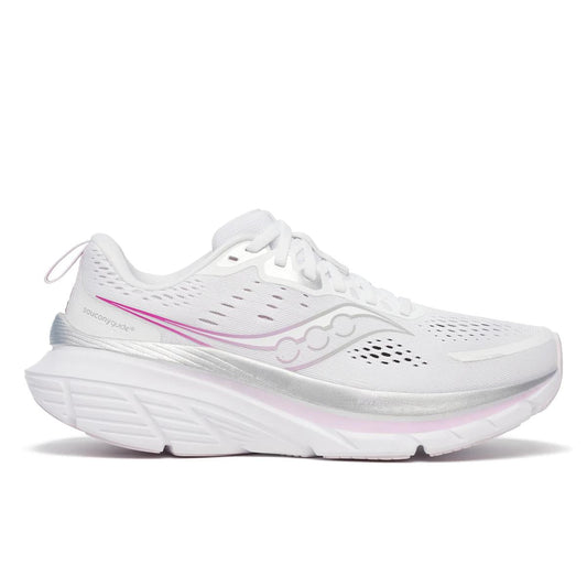 Saucony Women's Guide 18 White/Fuchsia