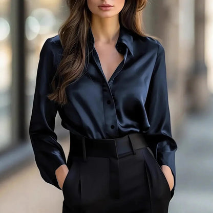 Women’s Spring-Autumn Lapel Button Shirt