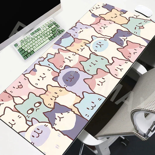 Kawaii Crowded Cats Desk Pad-