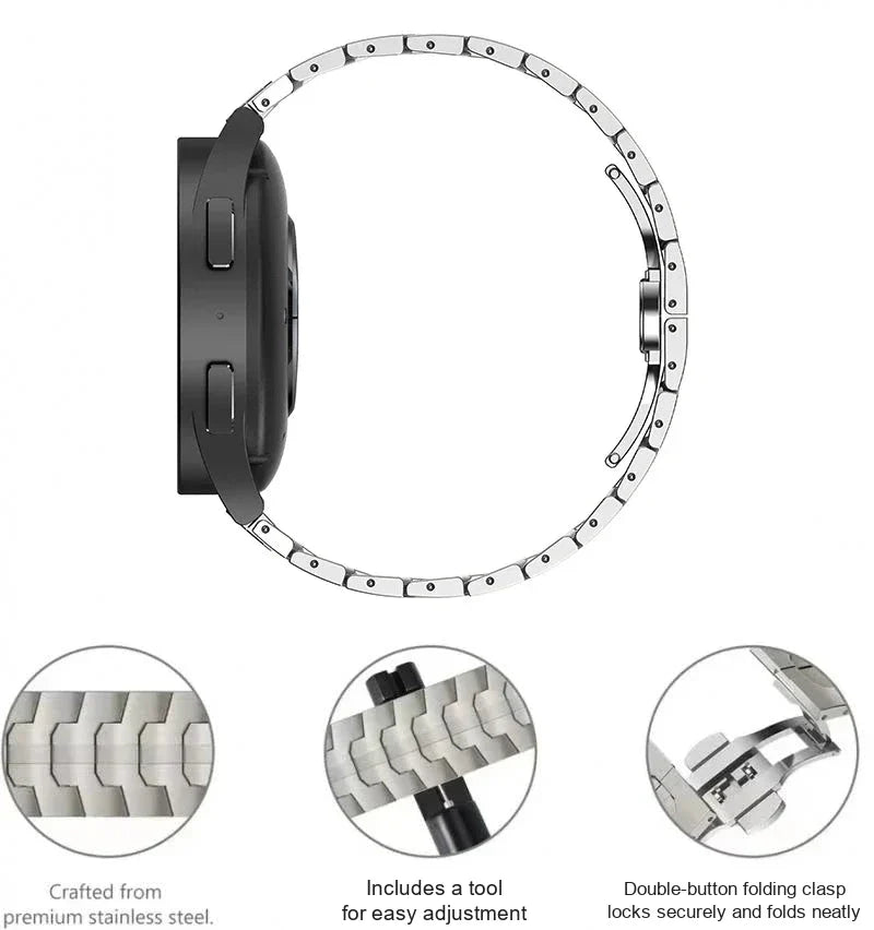 Garmin Stainless Steel Smartwatch Band - QuickFit Metal Bracelet