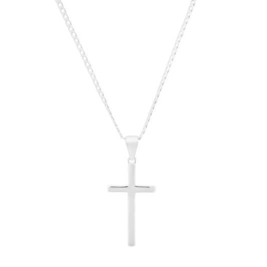Sterling Silver Cross Necklace .925 – Polished Pendant