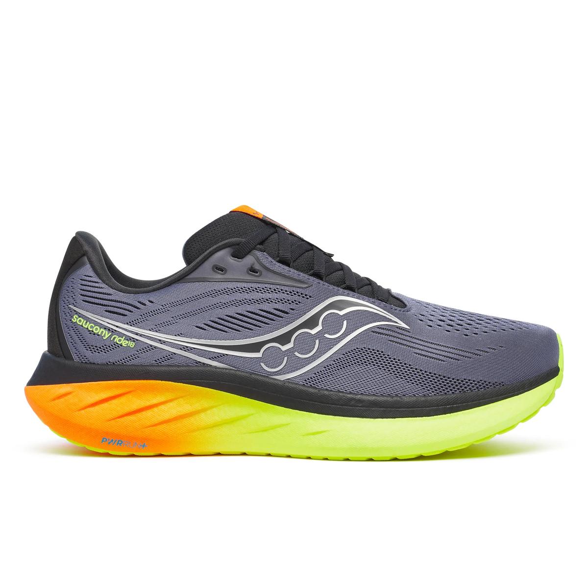 Saucony Men's Ride 18 Black/Yellow/Orange