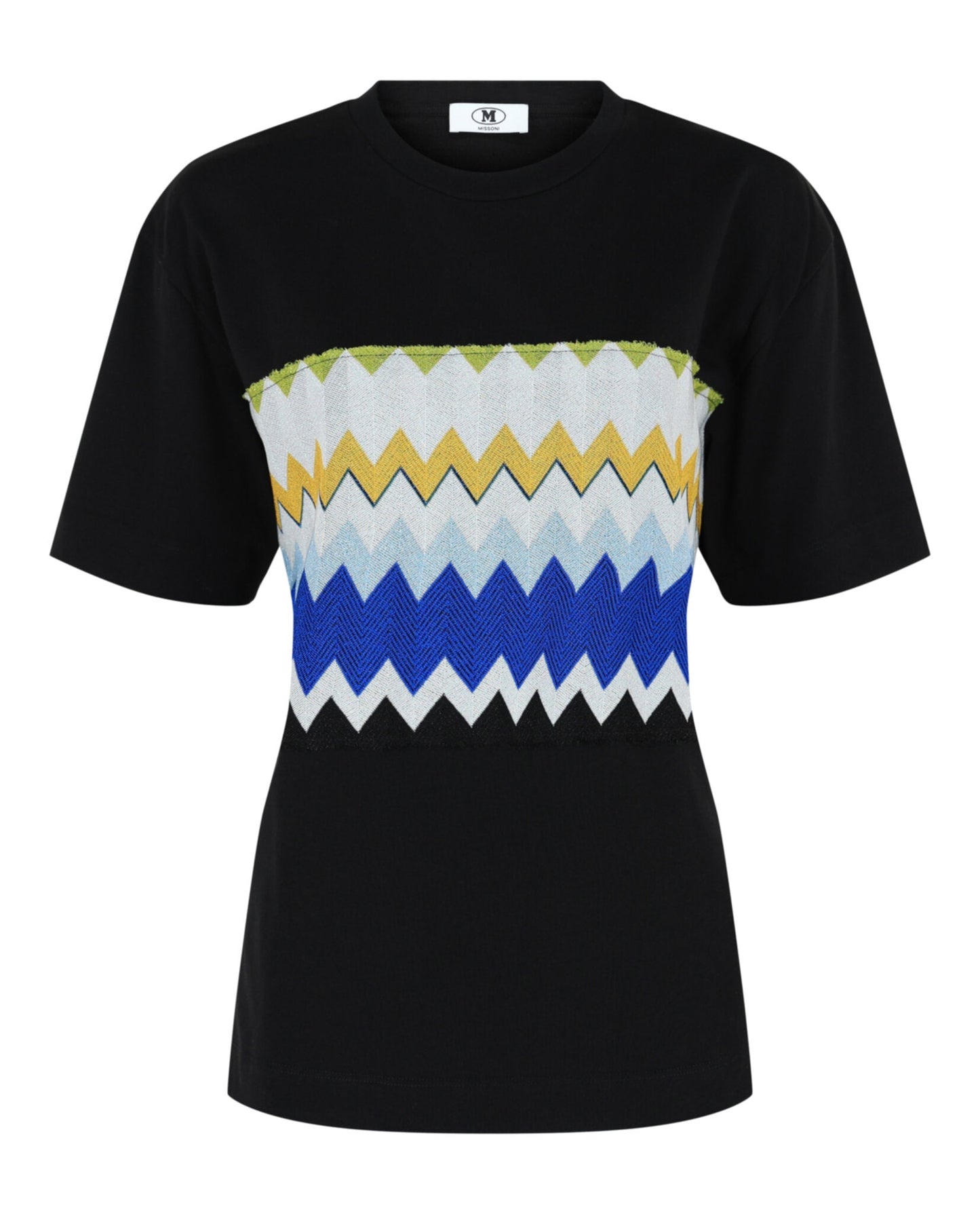 M Missoni Lame' Zig Zag Panel T-Shirt