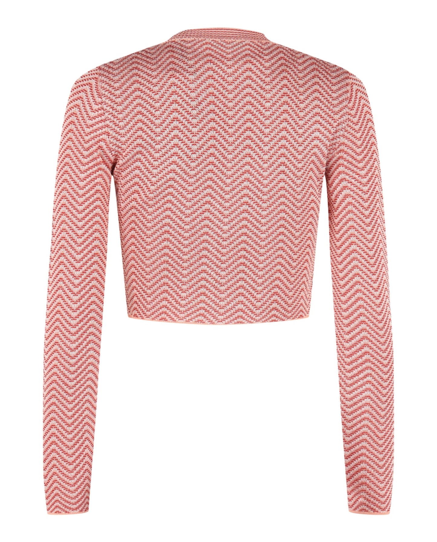 M Missoni Cropped Chevron Patterned Cardigan