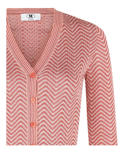 M Missoni Cropped Chevron Patterned Cardigan