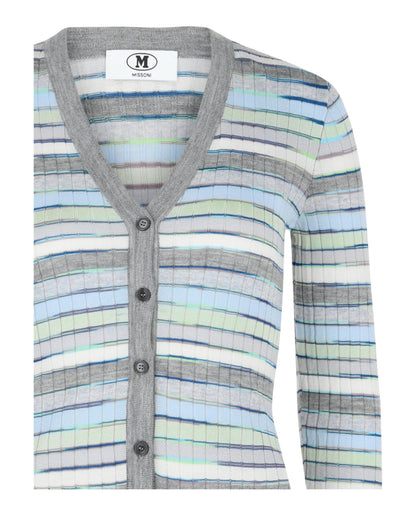 M Missoni Fitted Striped Cardigan