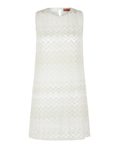 M Missoni Metallic Zigzag Print Shift Dress