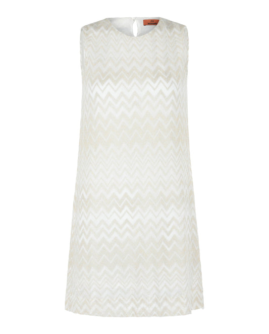 M Missoni Metallic Zigzag Print Shift Dress