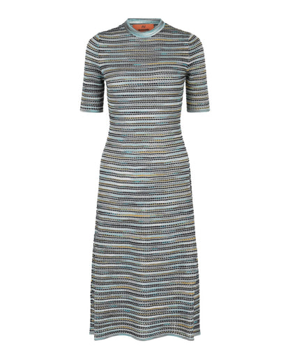 M Missoni Striped Crochet Midi Dress