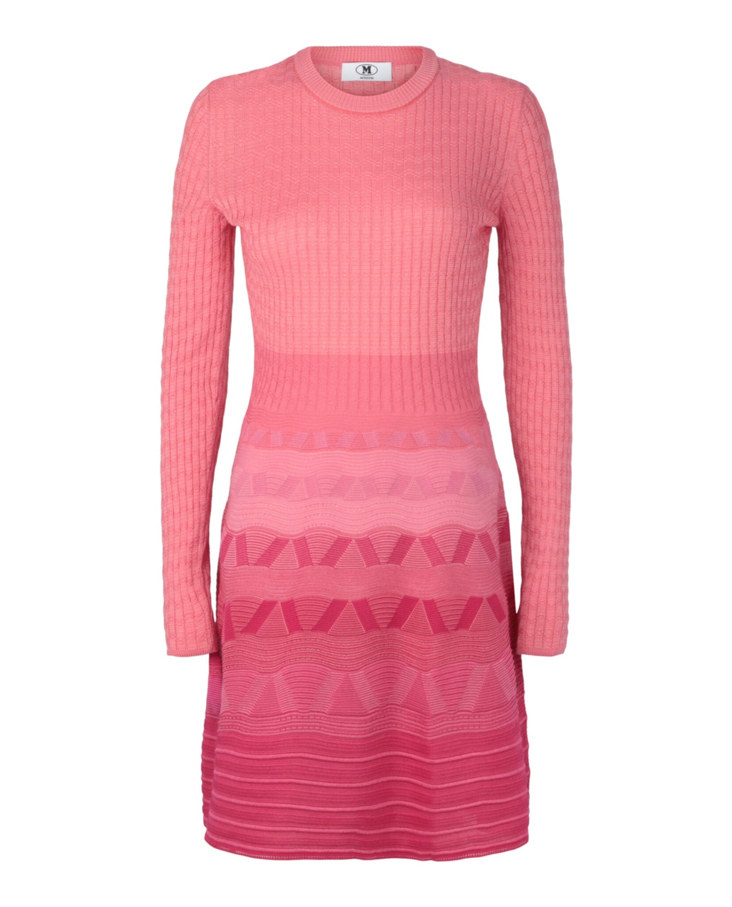 M Missoni Wave-Pattern Long Sleeve Dress