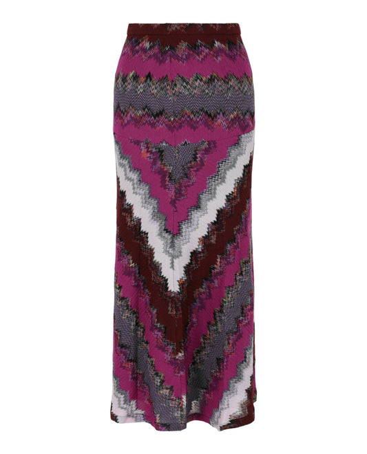 M Missoni Chevron Print Midi Skirt
