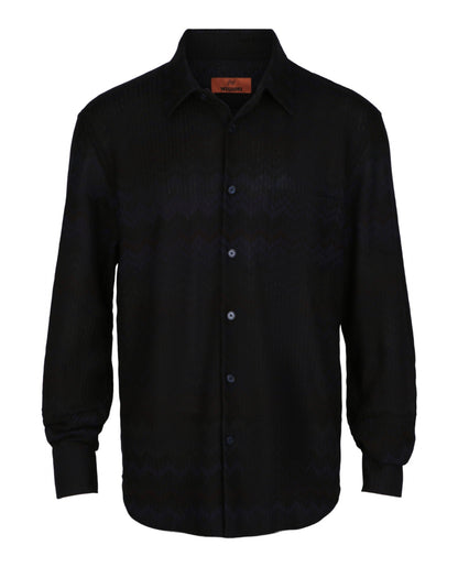 M Missoni Chevron-Pattern Long-Sleeved Shirt