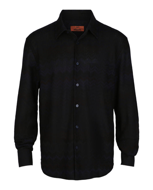 M Missoni Chevron-Pattern Long-Sleeved Shirt