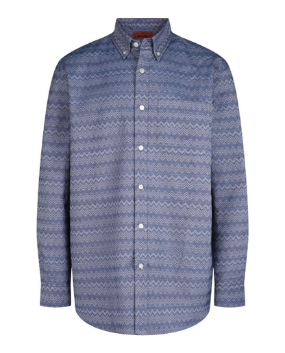 M Missoni Chevron-Pattern Long-Sleeve Button-Down Shirt