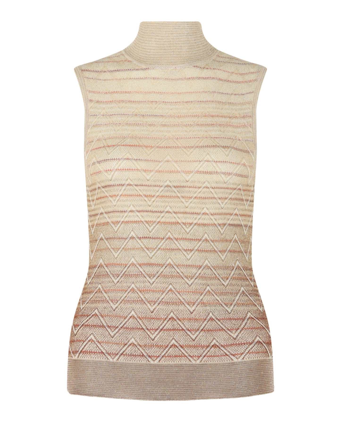 M Missoni Ombre Zig Zag High-Neck Top