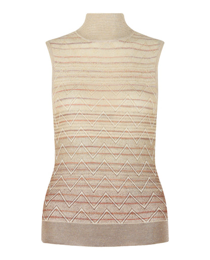 M Missoni Ombre Zig Zag High-Neck Top