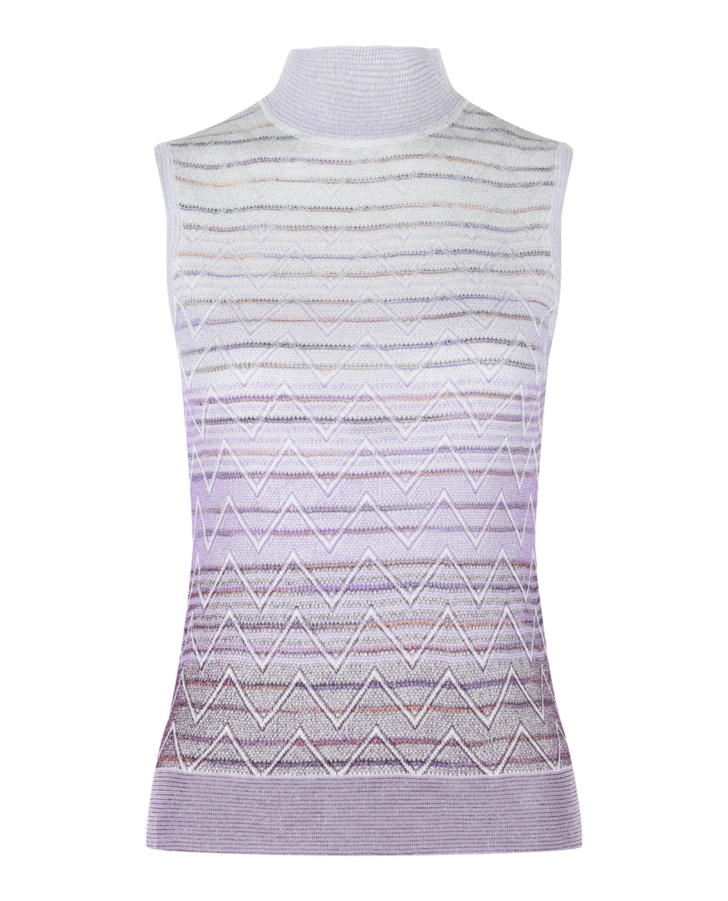 M Missoni Ombre Zig Zag High-Neck Top