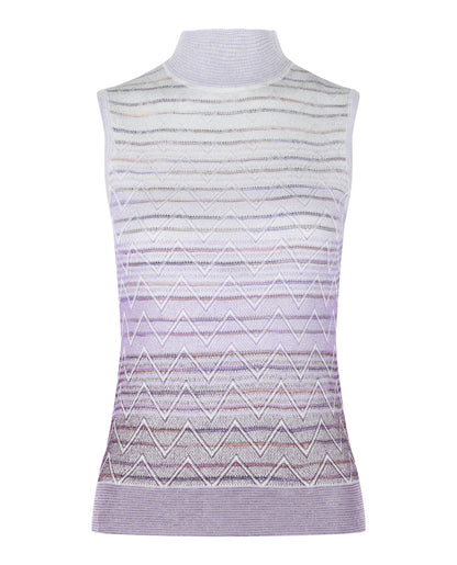 M Missoni Ombre Zig Zag High-Neck Top