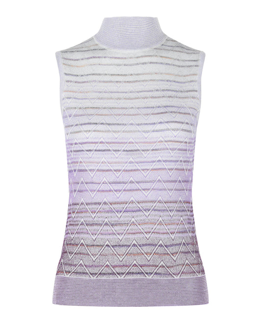 M Missoni Ombre Zig Zag High-Neck Top
