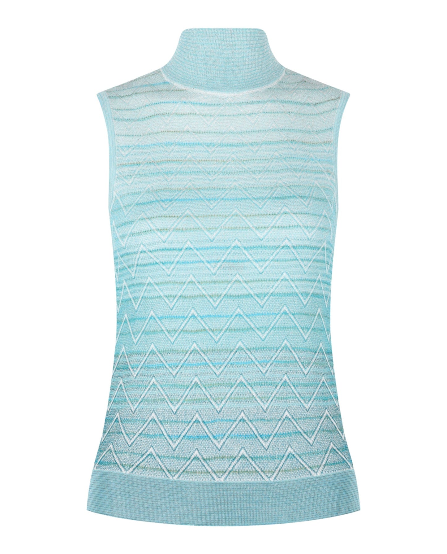 M Missoni Ombre Zig Zag High-Neck Top