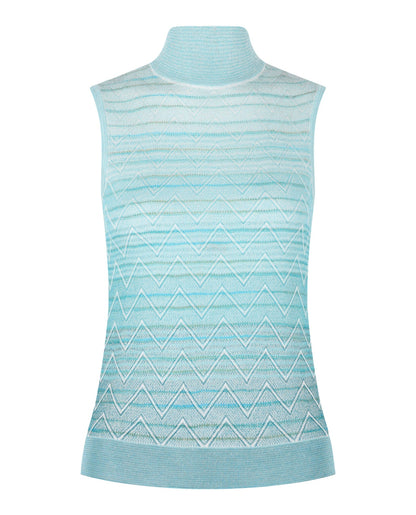 M Missoni Ombre Zig Zag High-Neck Top