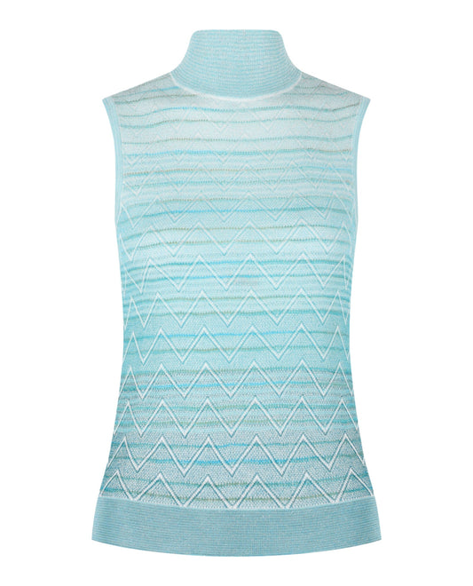 M Missoni Ombre Zig Zag High-Neck Top