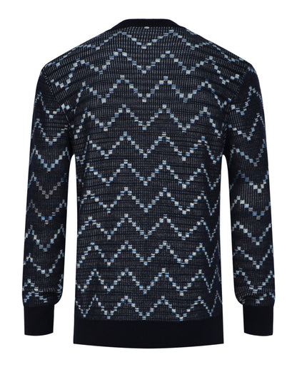 M Missoni Zig-Zag Crewneck Pullover Sweater